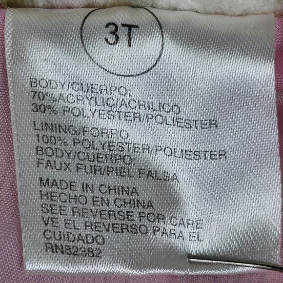 BELUGA NEW YORK FAUX FUR LEOPARD VEST – TODDLER 3T – ZIP FRONT – PINK/WHITE - Picture 5 of 6